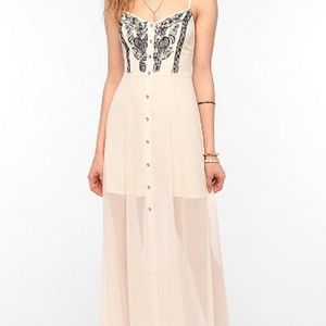 Ecote embroidered long white dress